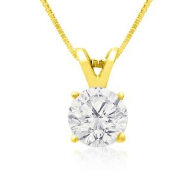 Pretty 3/4ct 14k Yellow Gold Diamond Pendant | SuperJeweler.com