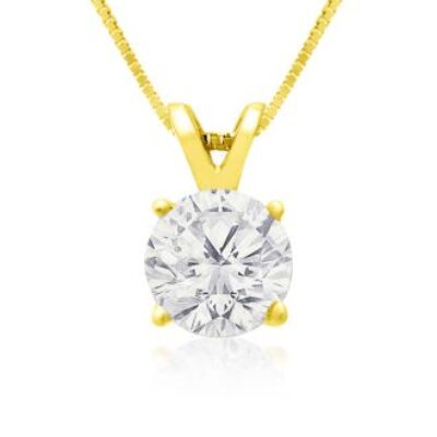 1.00ct 14k Yellow Gold Diamond Pendant, 2 Stars | SuperJeweler.com