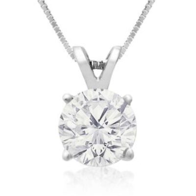 1.50ct 14k White Gold Diamond Pendant, 2 Stars | SuperJeweler.com