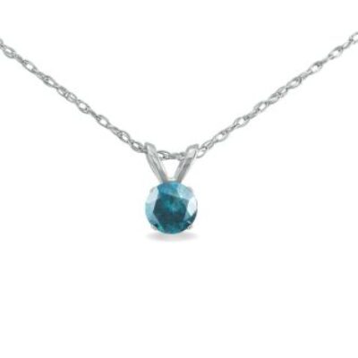 1/5ct Blue Diamond Pendant in Sterling Silver | SuperJeweler.com