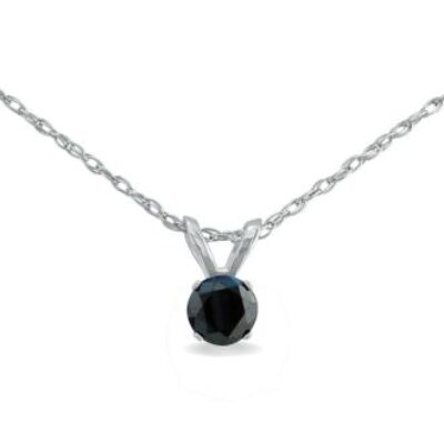 1/4ct Black Diamond Pendant in Sterling Silver | SuperJeweler.com