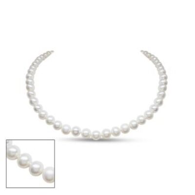 Pearl Strand | June Birthstone | 16 inch 6mm AA Pearl Necklace with 14K Yellow Gold Clasp”