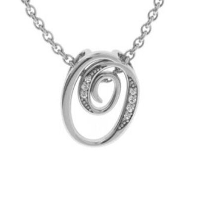 Diamond Initial Necklace | Letter O Initial Necklace In White Gold | SuperJeweler