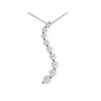 1/2ct Curve Style 9 Diamond Journey Pendant in 14k White Gold | SuperJeweler.com