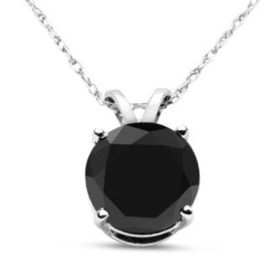 4 Carat Black Diamond Necklace Crafter in 14k White Gold | SuperJeweler