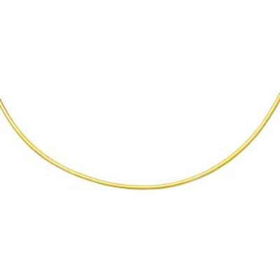 14 Karat Yellow Gold 3.0mm 16 Inch Round Omega Chain Necklace