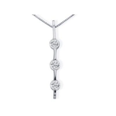 Contemporary 1ct  Channel Set Diamond Pendant in 14k White Gold | SuperJeweler.com