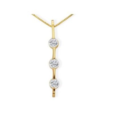 Contemporary 1ct  Channel Set Diamond Pendant in 14k Yellow Gold | SuperJeweler.com