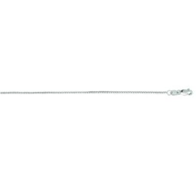 14 Karat White Gold 0.80mm 18 Inch Classic White Box Chain Necklace | SuperJeweler