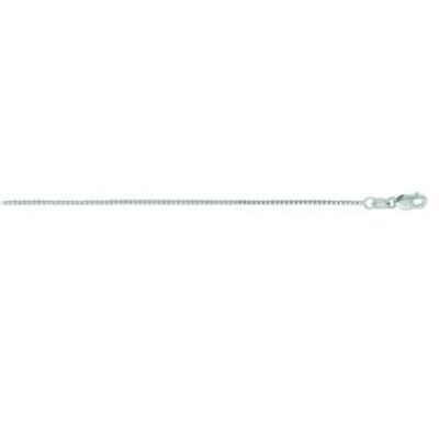 14 Karat White Gold 1.0mm 18 Inch Classic White Box Chain Necklace | SuperJeweler