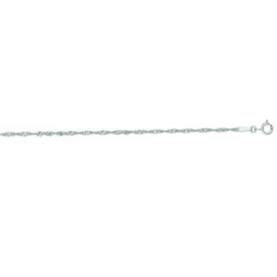 14 Karat White Gold 1.7mm 16 Inch Singapore Chain Necklace | SuperJeweler