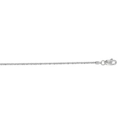 14 Karat White Gold 1.1mm 16 Inch Sparkle Chain Necklace | SuperJeweler