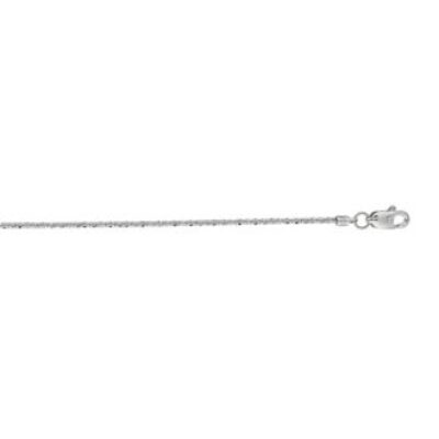 14 Karat White Gold 1.1mm 18 Inch Sparkle Chain Necklace | SuperJeweler