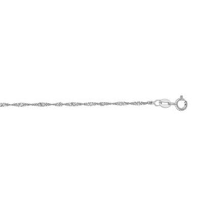 14 Karat White Gold 1.5mm 16 Inch Singapore Chain Necklace | SuperJeweler