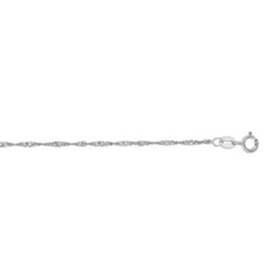 14 Karat White Gold 1.5mm 18 Inch Singapore Chain Necklace | SuperJeweler