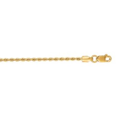 14 Karat Yellow Gold 1.50mm 20 Inch Solid Rope Chain