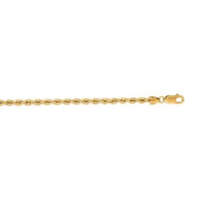 14 Karat Yellow Gold 3.0mm 20 Inch Solid Rope Chain