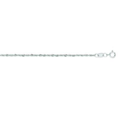 14 Karat White Gold 1.50mm 16 Inch Light Weight Rope Chain