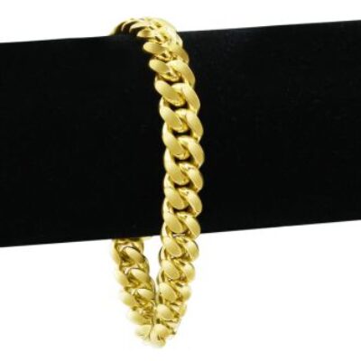 14 Karat Yellow Gold 5.0mm 8.50 Inch Miami Cuban Chain Bracelet | SuperJeweler