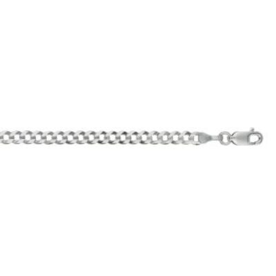 14 Karat White Gold 3.60mm 18 Inch Comfort Curb Chain