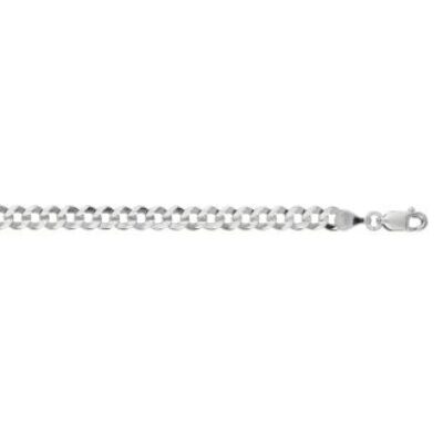 14 Karat White Gold 4.70mm 18 Inch Comfort Curb Chain