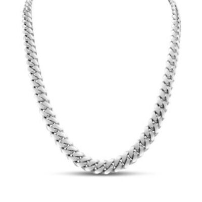 14 Karat White Gold 6.50mm 24 Inch Light Miami Cuban Chain