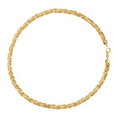 14 Karat Yellow Gold 6.0mm 18 Inch Shiny Byzantine Necklace