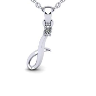 Diamond Initial Necklace | Letter I Initial Necklace In White Gold | SuperJeweler