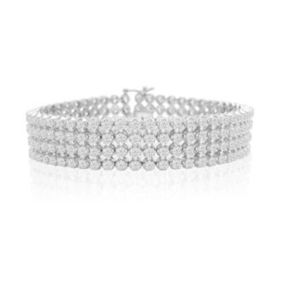 Diamond Tennis Bracelet | 10.60 Carat Important Diamond Bracelet In 14 Karat White Gold | SuperJeweler