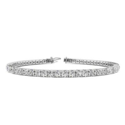 Diamond Tennis Bracelet | 4 1/2 Carat Diamond Tennis Bracelet In 14 Karat White Gold, 8 Inches | SuperJeweler