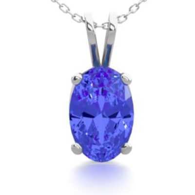 1/2 Carat Oval Tanzanite Necklace in Sterling Silver | Blue Gemstones | Tanzanite Necklace | Best Jewelry Deals