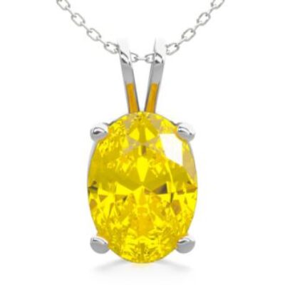 November Birthstone | Citrine Necklace | 3/4ct Oval Citrine Necklace In Sterling Silver | SuperJeweler