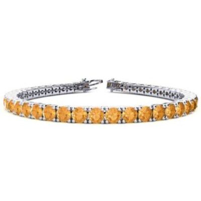 November Birthstone | Citrine Bracelet | 9 1/5 Carat Citrine Tennis Bracelet In 14 Karat White Gold, 7 Inches | SuperJeweler