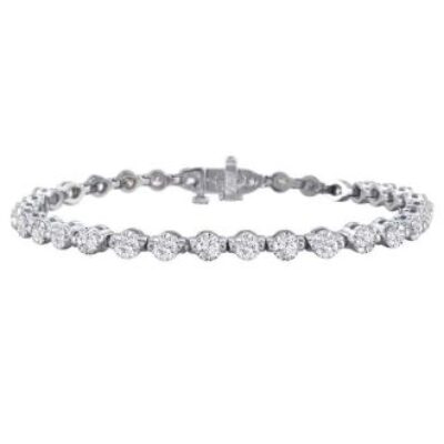 Diamond Tennis Bracelet | 7 Carat Diamond Tennis Bracelet In 14 Karat White Gold | SuperJeweler