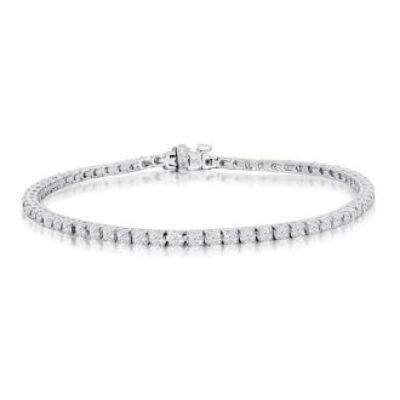 Diamond Tennis Bracelet | 4 Carat Diamond Tennis Bracelet In 14 Karat White Gold, 9 Inches | SuperJeweler