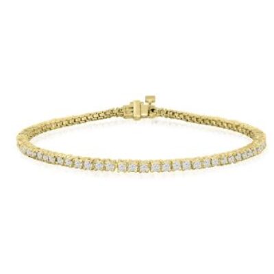 Diamond Tennis Bracelet | 2 Carat Diamond Tennis Bracelet In 10 Karat Yellow Gold, 7 Inches | SuperJeweler