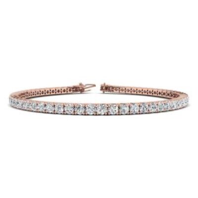 Diamond Tennis Bracelet | 4 1/2 Carat Diamond Tennis Bracelet In 14 Karat Rose Gold, 8 Inches | SuperJeweler