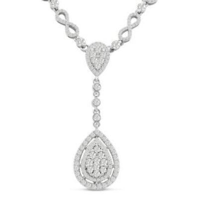 14 Karat White Gold 6.77ct Diamond Necklace | SuperJeweler