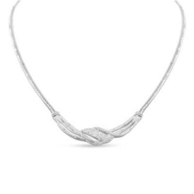 1/4 Carat Diamond Designer Necklace In Platinum Overlay, 18 Inches | SuperJeweler