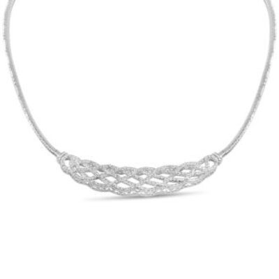 1/4 Carat Diamond Designer Necklace In Platinum Overlay, 18 Inches | SuperJeweler