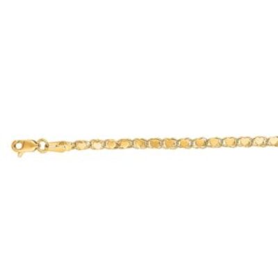 14 Karat Yellow Gold Kids Heart Bracelet, 5 1/2 Inches | SuperJeweler