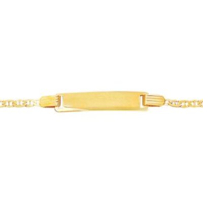 14 Karat Yellow Gold Kids ID Mariner Link Bracelet, 6 Inches | SuperJeweler