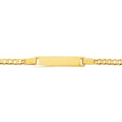 14 Karat Yellow Gold Kids ID Curb Link Bracelet, 6 Inches | SuperJeweler