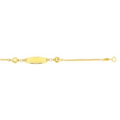 14 Karat Yellow Gold Kids Heart ID Bracelet, 6 Inches | SuperJeweler