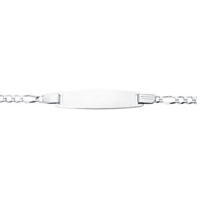 14 Karat White Gold Kids ID Link Bracelet, 6 Inches | SuperJeweler