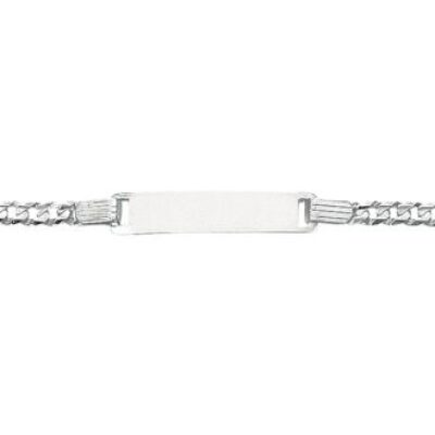 14 Karat White Gold Kids ID Curb Link Bracelet, 6 Inches | SuperJeweler