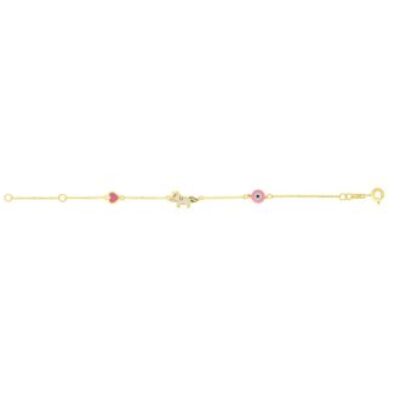 14 Karat Yellow Gold Kids Unicorn Bracelet, 5 1/2 Inches | SuperJeweler