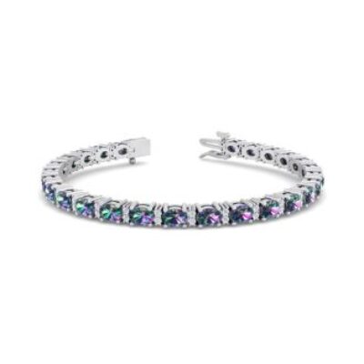 Mystic Topaz Bracelet | November Birthstone 6 Carat Oval Shape Mystic Topaz and Diamond Bracelet In 14 Karat White Gold | SuperJeweler