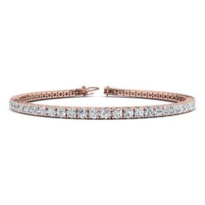 Mens Tennis Bracelet | 4 1/4 Carat Diamond Mens Tennis Bracelet In 14 Karat Rose Gold, 7 1/2 Inches | SuperJeweler