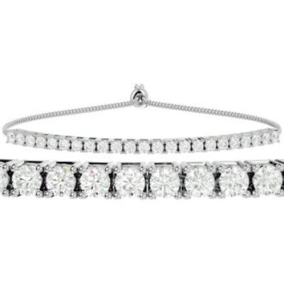 Bolo Bracelet | 1 Carat Diamond Bolo Bracelet In 14 Karat White Gold | SuperJeweler